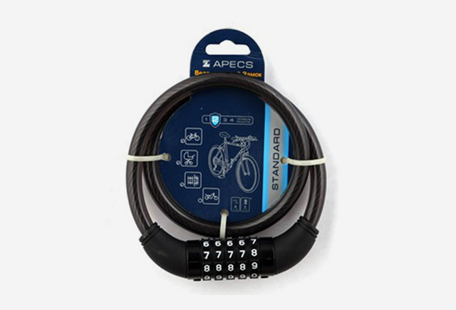 Чорний велосипедний замок Apecs