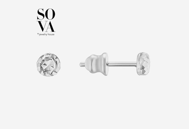 Моносережка з білого золота For Love