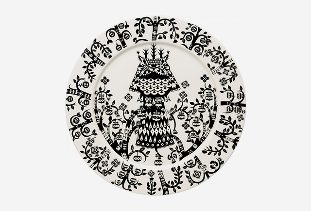 Біла тарілка iittala Taika з чорним малюнком, 27 см