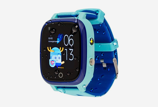 Дитячий водонепроникний смарт-годинник AmiGo GO005 4G Wi-Fi Thermometer синього кольору