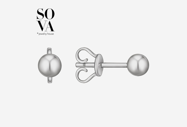 Сережки з білого золота Мегаполіс