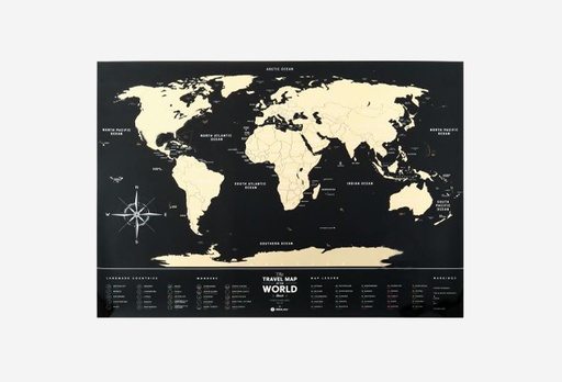 [3142-7710] Скретч карта світу Travel Map Black World