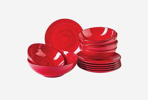 [7903-8416] Сервіз столовий червоний Antique red Bella Vita