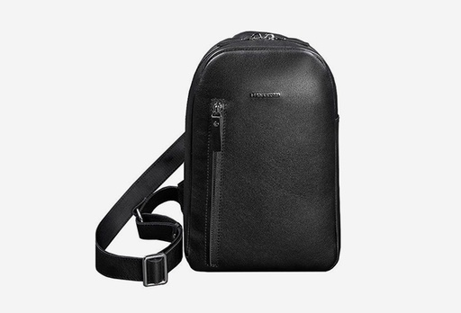 [7880-8826] Чорний шкіряний чоловічий рюкзак на одне плече BlankNote Chest Bag
